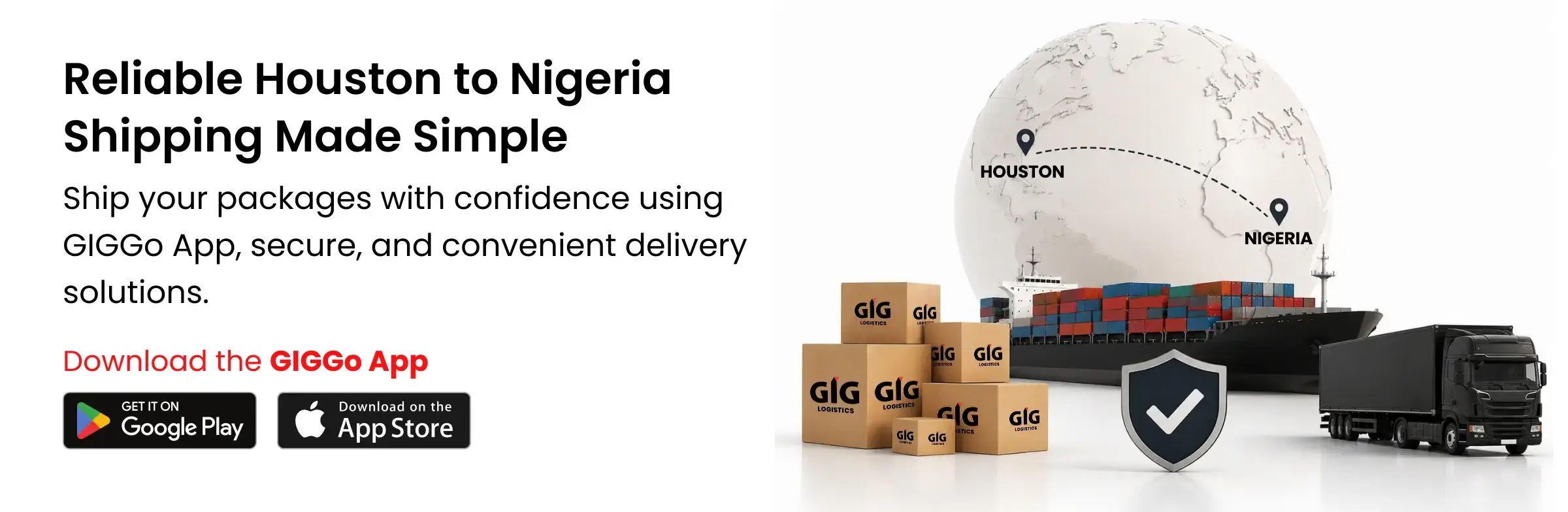 Air freight and package delivery from Houston to Nigeria