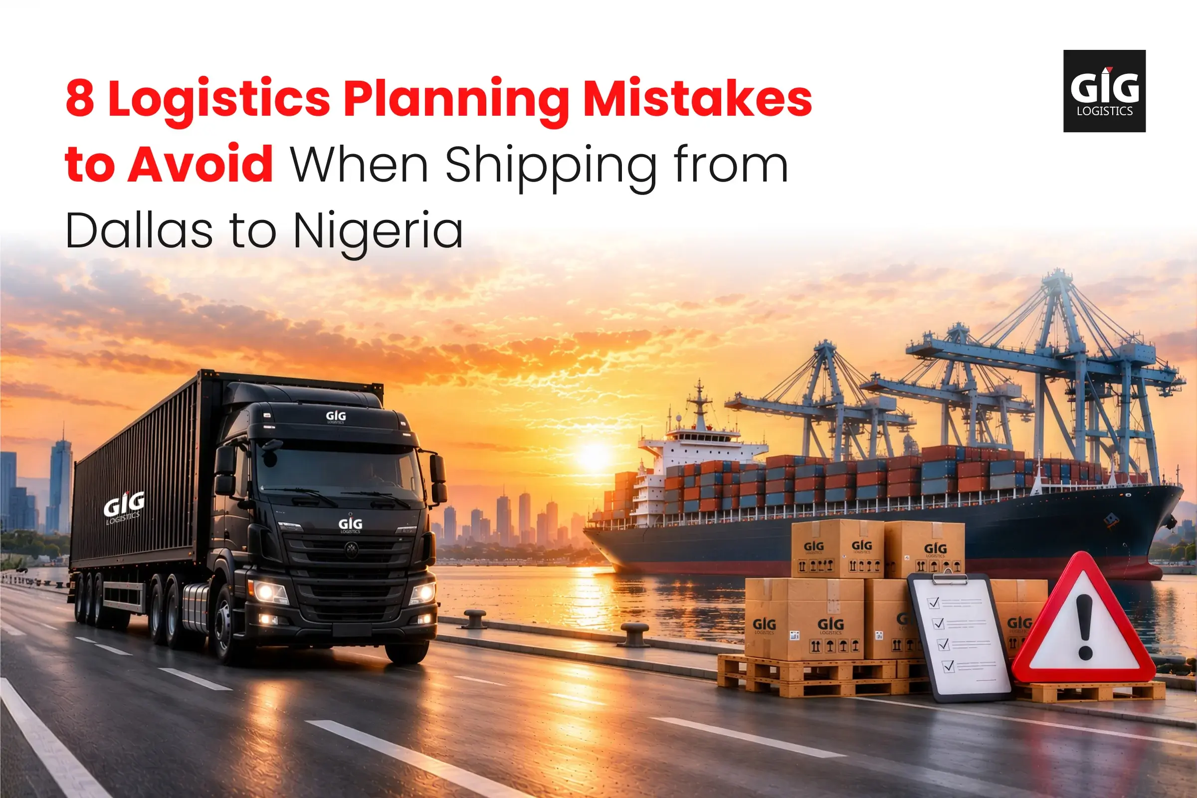 Shipping from Dallas to Nigeria logistics planning with GIG Logistics